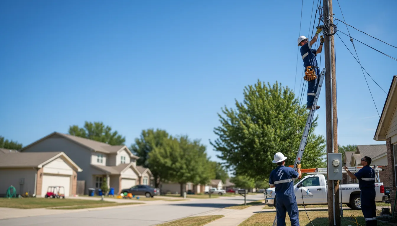 Residential electrician providing installation services in Irene, TX